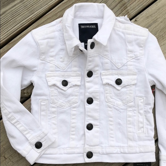 all white true religion jean jacket
